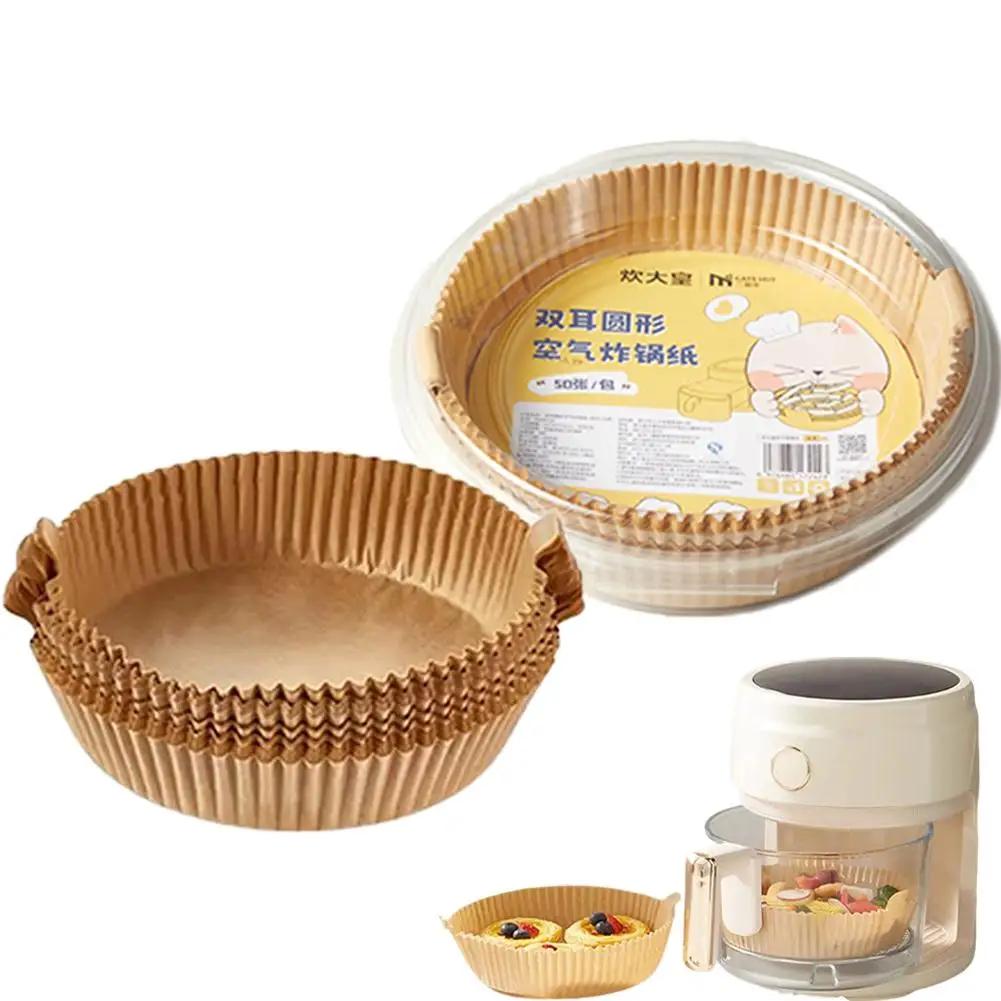 

Air Fryer Paper Liners Disposable Oil-Proof Waterproof Round Paper Parchment Baking Rectangle Party And Kitchen Square Supp Z9M4