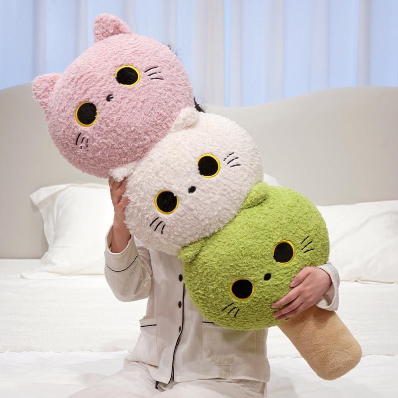 Plush Cat Pillow Stuffed Animal With Pp Cotton Filling Soft Bedroom Sofa Decor For Cat Lovers