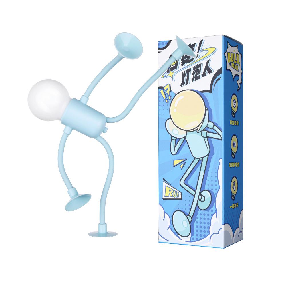 Creative Cartoon Mini Suction Cup Figurine Night Light Portable LED Lamp Funny Bedroom Decoration