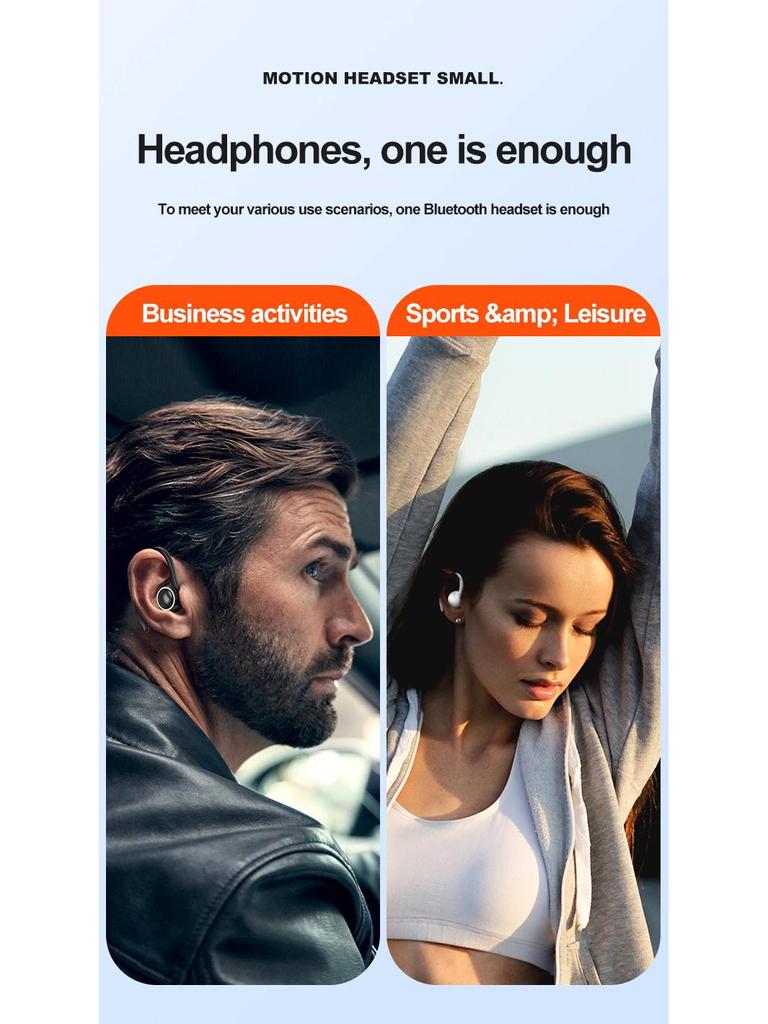 New A1S Wireless Bluetooth Ear-hook Headset: Mini, In-ear, Stereo, Ideal for Sports, Running, and Business.