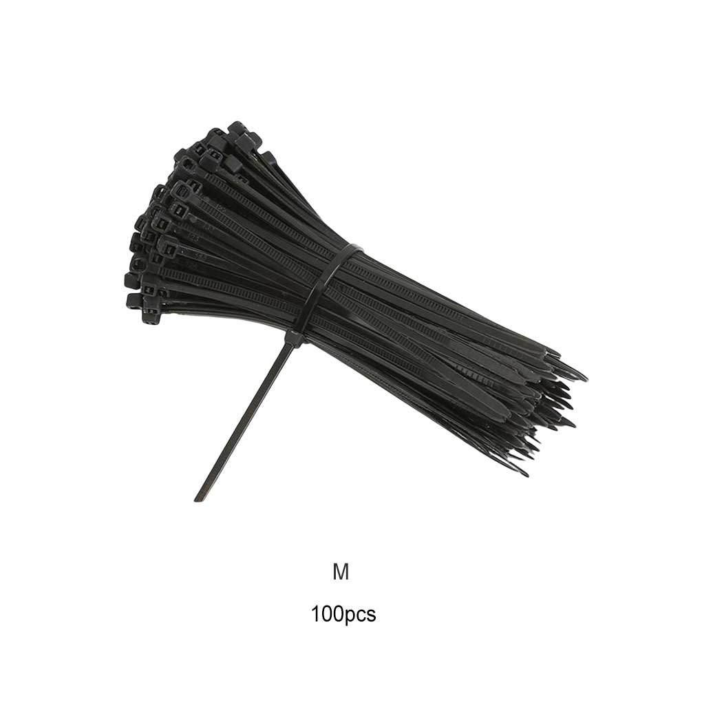 100 Peças Abraçadeiras de Nylon Autotravantes 2,5 mm de Largura Porta-Fivelas para Fios Organizador Acessório Fixador Amarração Envoltórios de Zíper