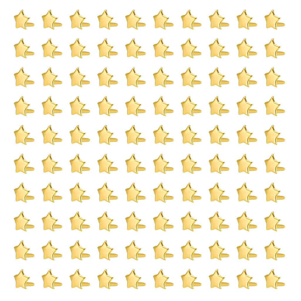 100-piece/set Paper Clasps Split Pins Brads Star Metal Brads Decorative Metal Sealing Clips for Crafts Paper Clasps