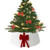 Plush Christmas Tree Collar With Bow Knot Reusable Christmas Tree Stand Skirt Christmas Tree Bow Blanket For Indoor Outdoor