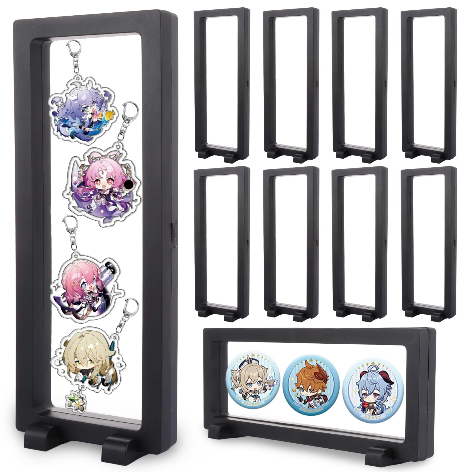 

Yanuki Ремешок из резины Акриловый брелок Хранение Подставка для дисплея 23 x 9 x 2 см Витрина для выставки значков Прочная Стильная Устойчивая к пятнам