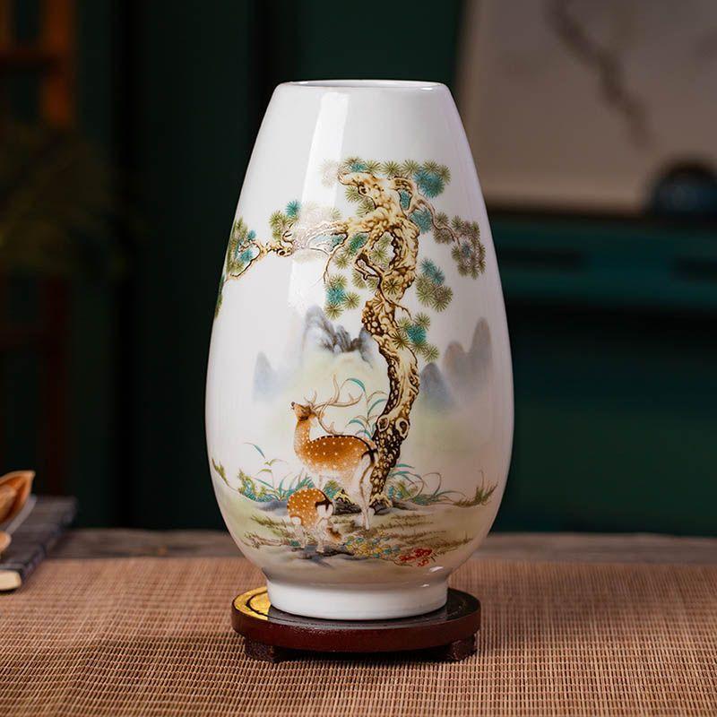 Chinese Jingdezhen Ceramic Vase Flower Arrangement Decoration Items Home Room Furnishing Accessories Cafe Office Ornaments Art
