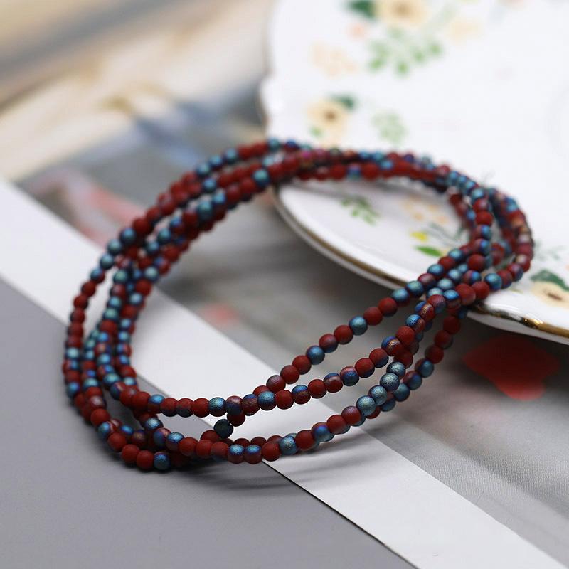 Matte Color Crystal Glass Beads 3mm 145pcs Round Loose Spacer Beads for Clothing Embroidery Decor Craft Making