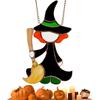 Witch Stained Glass Halloween Witch Decor Riding Moon 2D Witch On Moon Decor Acrylic Home Witch Gothic Decor For Bedroom Kitchen
