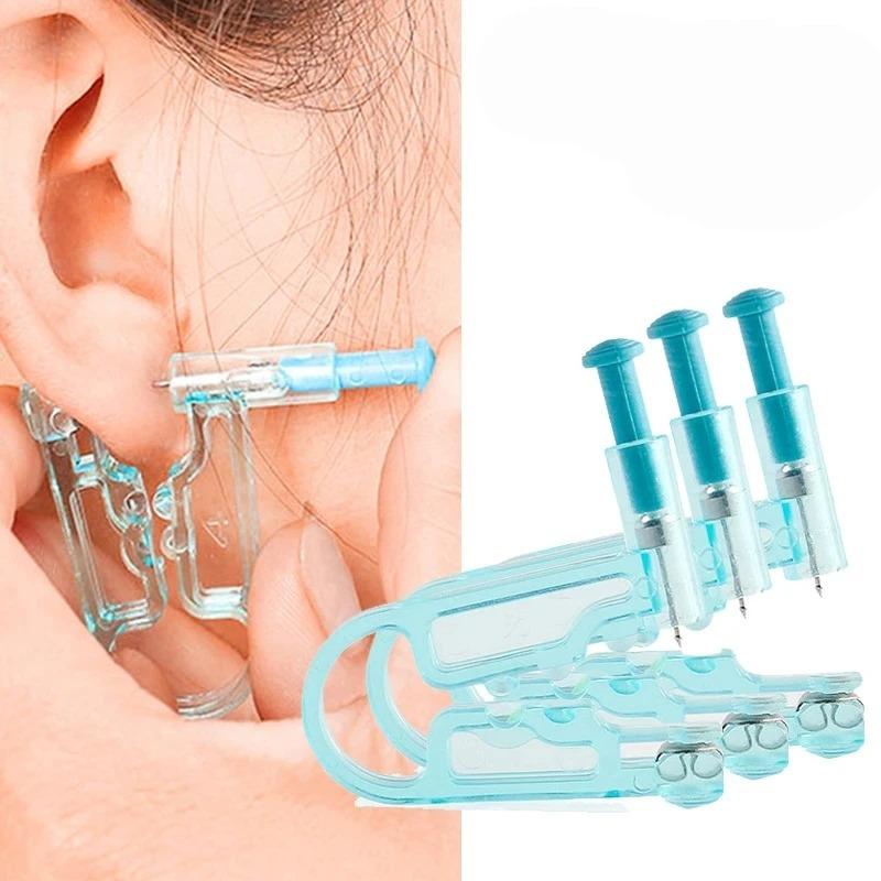 5 Stück/Set Ohrlochstechpistolen-Set Asepsis Einweg Gesund Sicherheit Ohrring Stechwerkzeug Maschinen-Set Stecker Nase Lippe Körperschmuck
