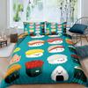 Japanese Sushi Duvet Cover King Size Microfiber Cute Cartoon Food Theme Bedding Set Quilt Cover