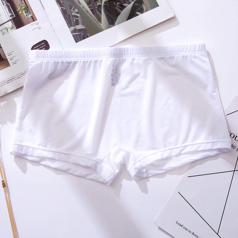 New Ice Silk Men's Ultra-Thin Transparent Low-Rise Boxer Briefs - Breathable Square Leg Design