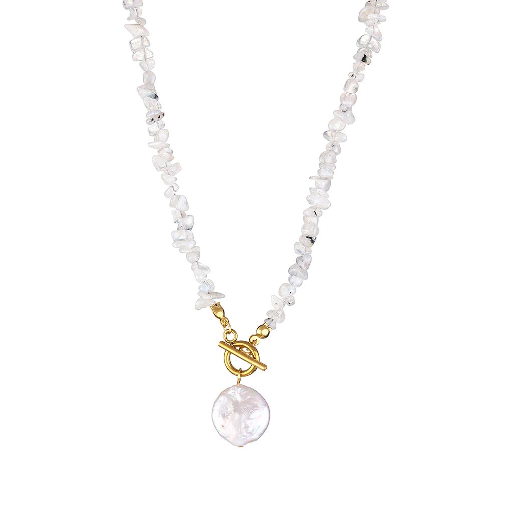 Уникальное ожерелье из камней неправильной формы в винтажном стиле, красивые подарки, эффектное украшение, ожерелье из натуральной гальки неправильной формы, прозрачного цвета