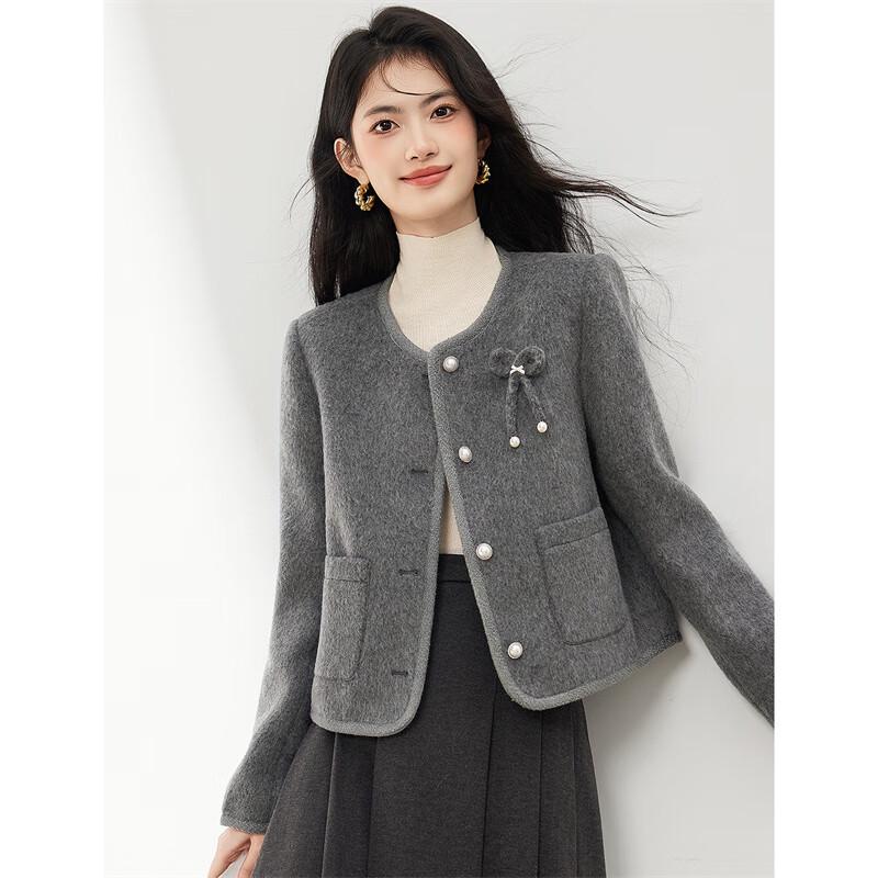 Xinfeiyu Wool Blend Commuter Cardigan Jacket