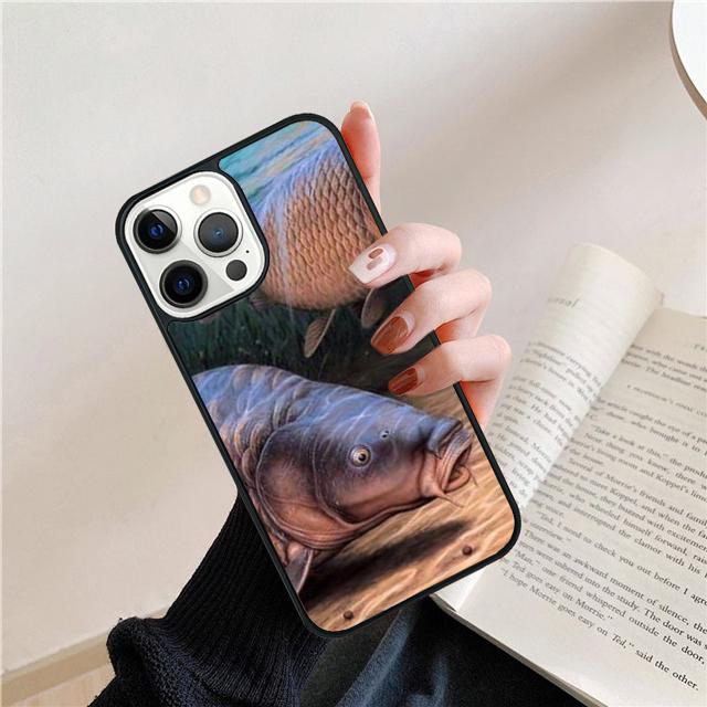 Basic Carp Fishing Rubber Phone Case Cover For iPhone 17 Air 15 16e 14 13 12 Pro Max 11 Pro Max Plus Coque Shell
