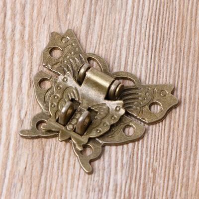 Butterfly Latch Hasp Screws, Small Wooden Jewelry Boxes Suitcase Cabinet Lock Latches, Bronze, Antique Look