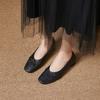 French Bow Shallow-mouthed High-heeled Mary Jane Shoes for Women with Thick Heels