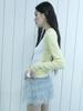 Eogeulliswedou Dot Mesh Tiered Skirt (Gray)