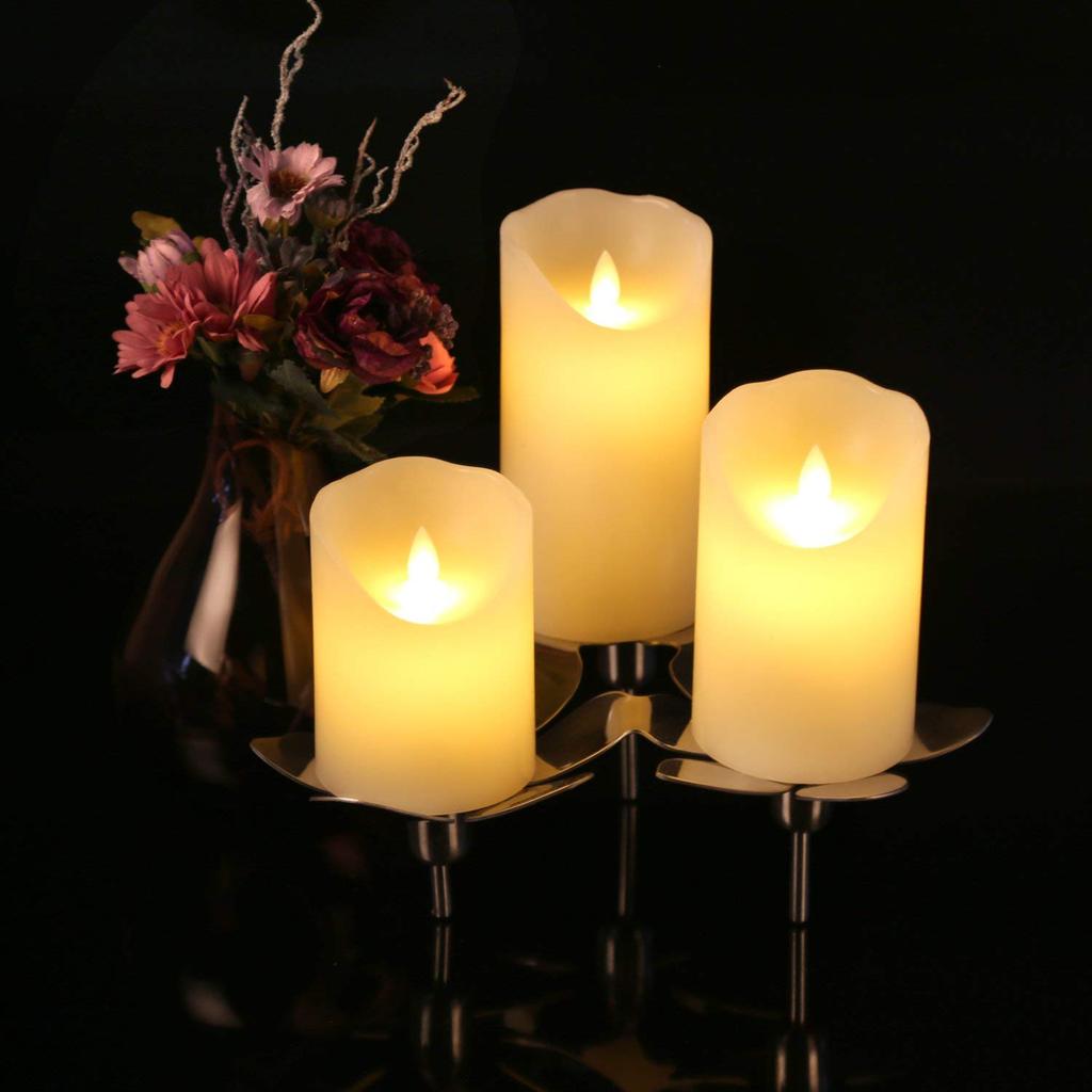 Wasin LED Candle Lights, Relaxing Party Candle Set (3 pieces), with Dedicated Remote Control