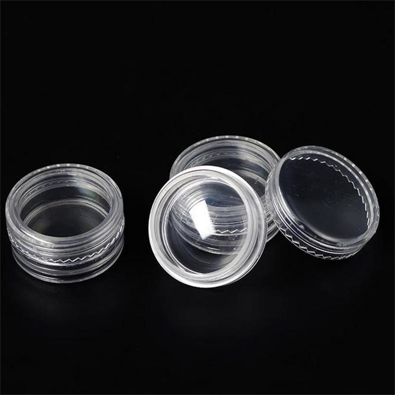 5/50pcs 5g Sample Clear Cream Jar Mini Cosmetic Bottles Containers Transparent Pot For Nail Arts Small Clear Can Tin For Balm
