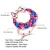 Created Nano Ruby Rose Gold White Zircon 925 Sterling Silver Finger Cute Christmas Rings