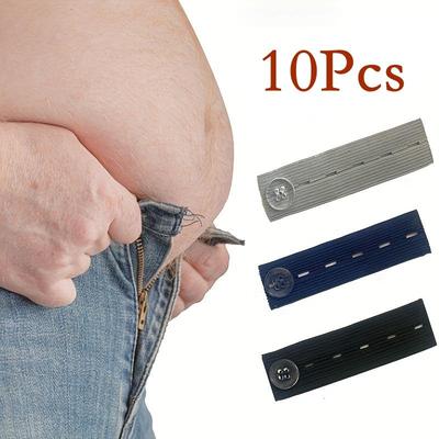 10Pcs Belt Waist Extension Buckle Pant Extender Button Unisex Elastic Trouser Jeans Skirts Buttons for Pregnant Women Fat Man