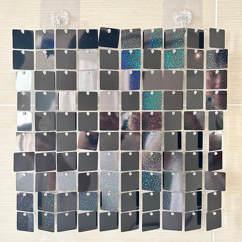30x30cm 12pcs Sparkling Sequin Wall Backdrop Panel Glitter Photo Booth Background for Valentine's Day Decorations Wedding Party