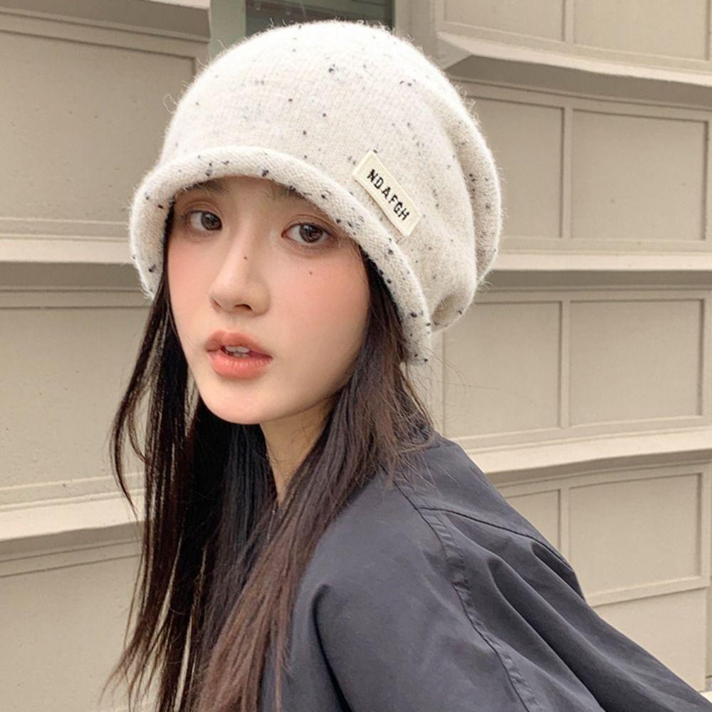 Trendy Wool Beanies Hat Vintage Knitted Hat Casual Winter Pullover Hat  Spring and Summer