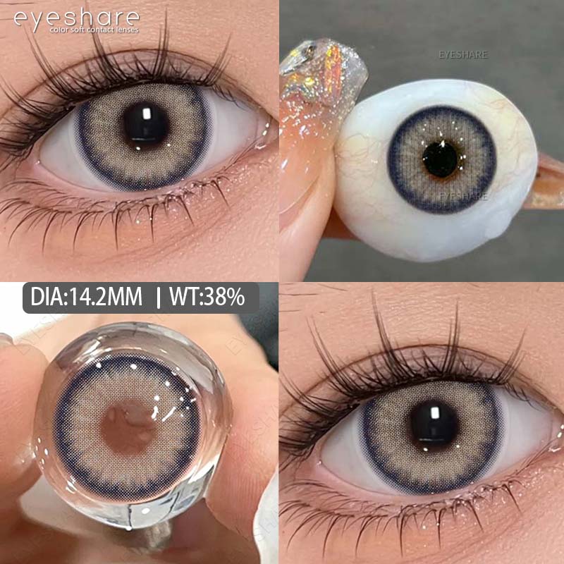 Eyeshare Colored Contact Lenses Natural Blue Contact Lenses Green Fashionable Exquisite Lenses Brown Contact Lenses Gray Lenses 1 Pair