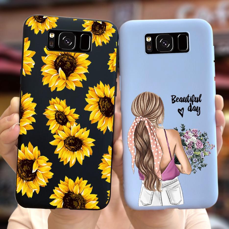 For Samsung Galaxy S8 Case Galaxy S8+ Cover Stylish Sunflower Pretty Girls Cover For Samsung S8 Plus GalaxyS8 S8+ Soft Bags Case