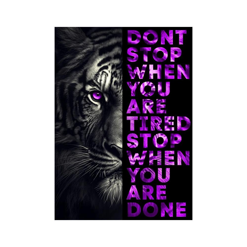 Citazioni Motivazionali Conquista Focus Pittura su Tela Leone Tigre Leopardo Animali Feroci Poster Stampa Muro Soggiorno Decorazioni per la Casa