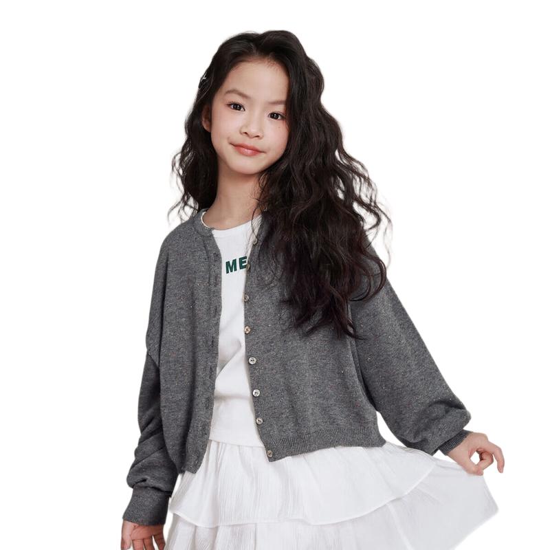 LUSON Girls  Casual Knit Cardigan 120