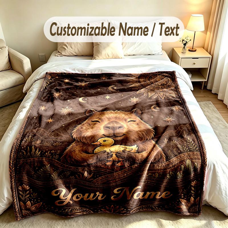 Bär Panda Thema Weiche Decke Personalisierter Benutzerdefinierter Name Text Druck Warme Decke Zuhause Sofa Schlafzimmer Dekor