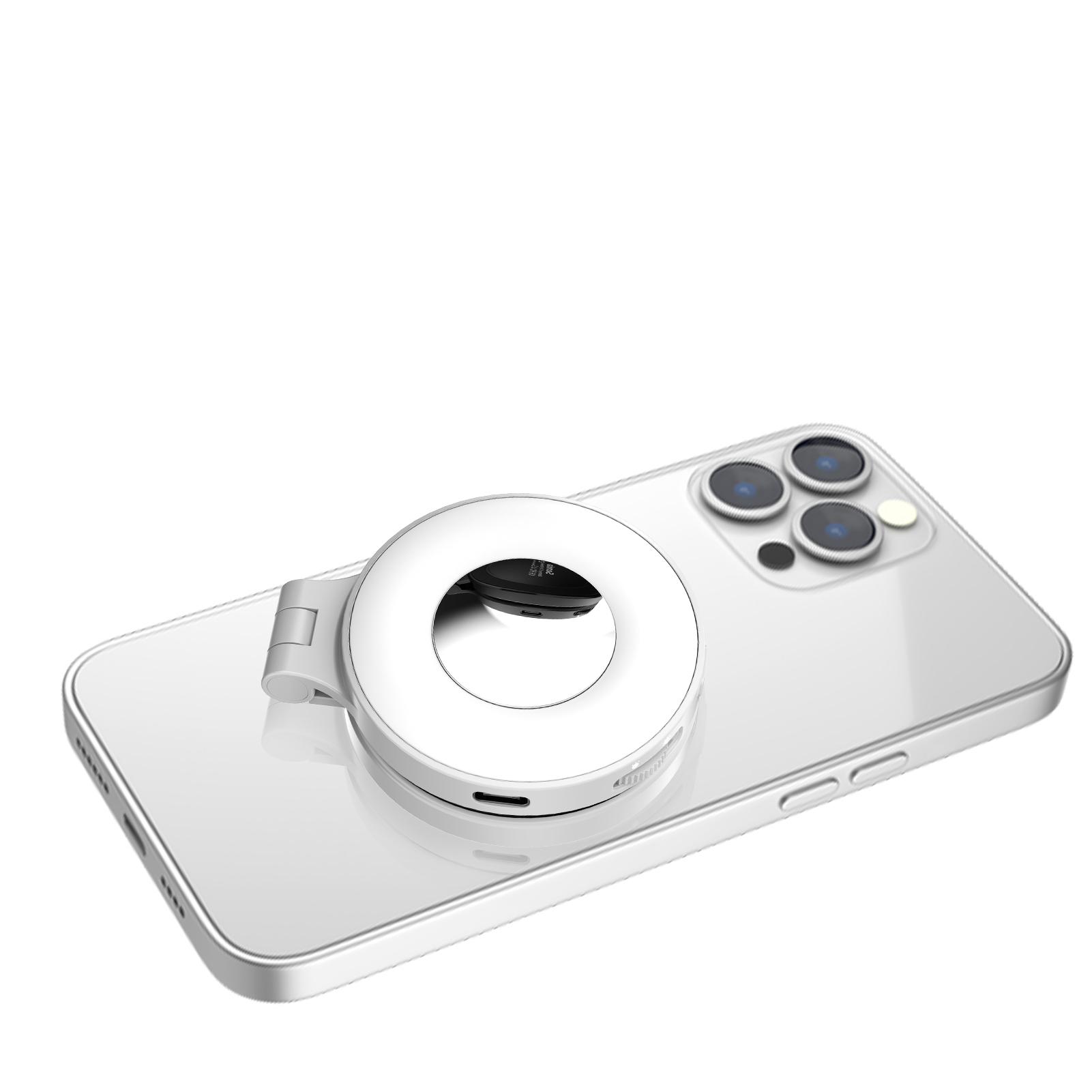 

Магнитный светодиодный заполняющий свет для телефона, свет для селфи, складной свет для смартфона, 2500K 8500K, диммируемый, со встроенным аккумулятором, селфи White белый