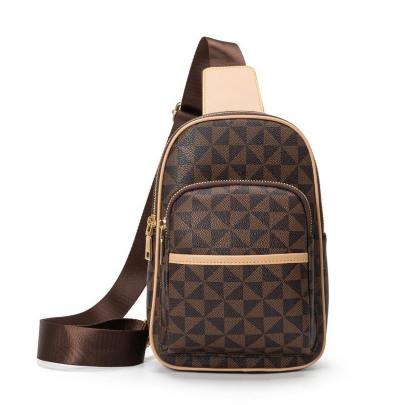 Retro printed letter fashion breast bag women's new large-capacity versatile simple shoulder messenger bag