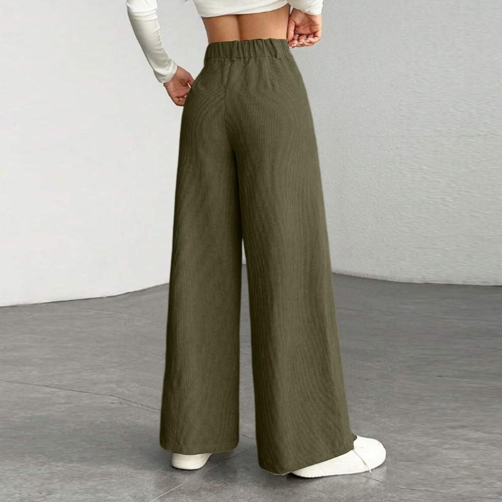 Women's New Wide Leg Pants, Loose Fit Straight Leg Casual Trousers, European Comfortable Everyday Wear