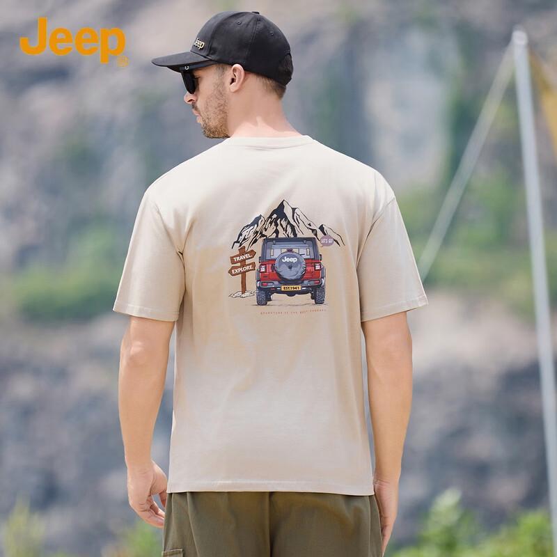

Мужская летняя повседневная футболка Jeep с круглым вырезом 3XL