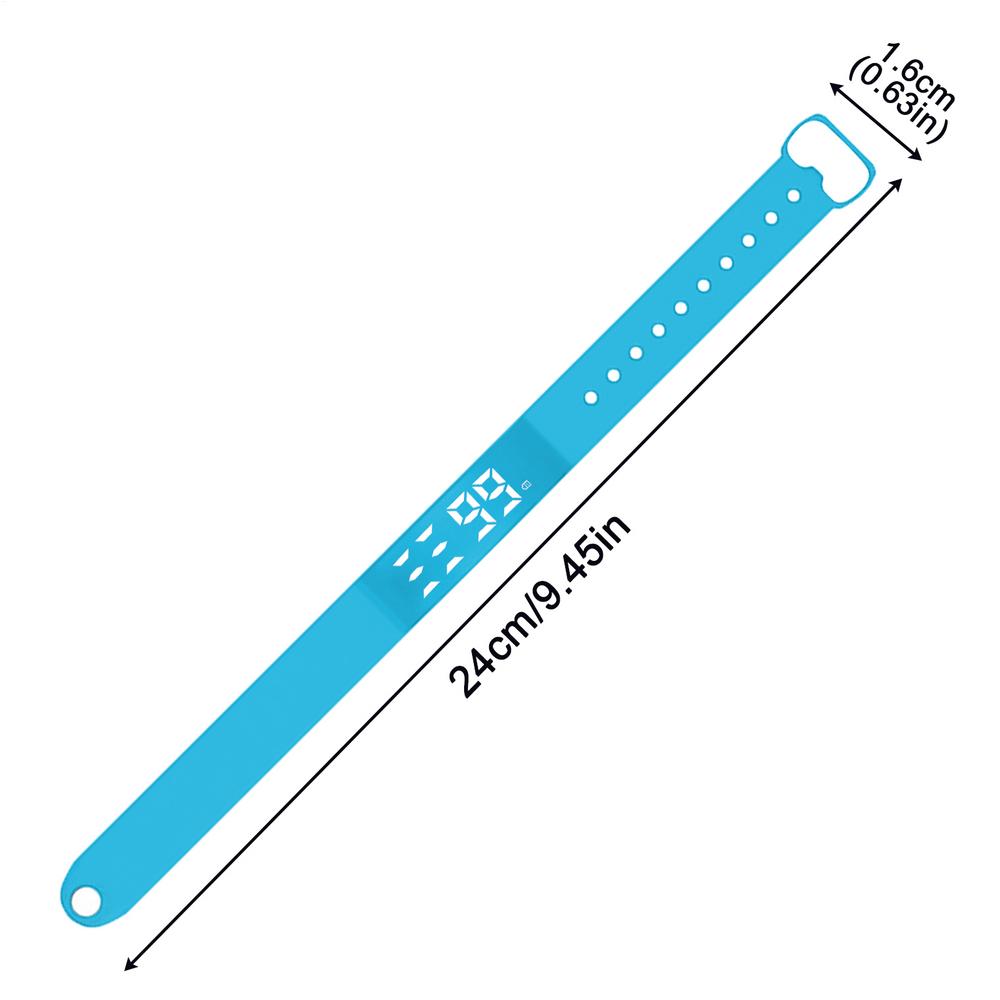 

Вибрирующий будильник на запястье, перезаряжаемый, с таймером, для крепко спящих, часы, 8 будильников, для взрослых, детей, пар, на каждый день синий