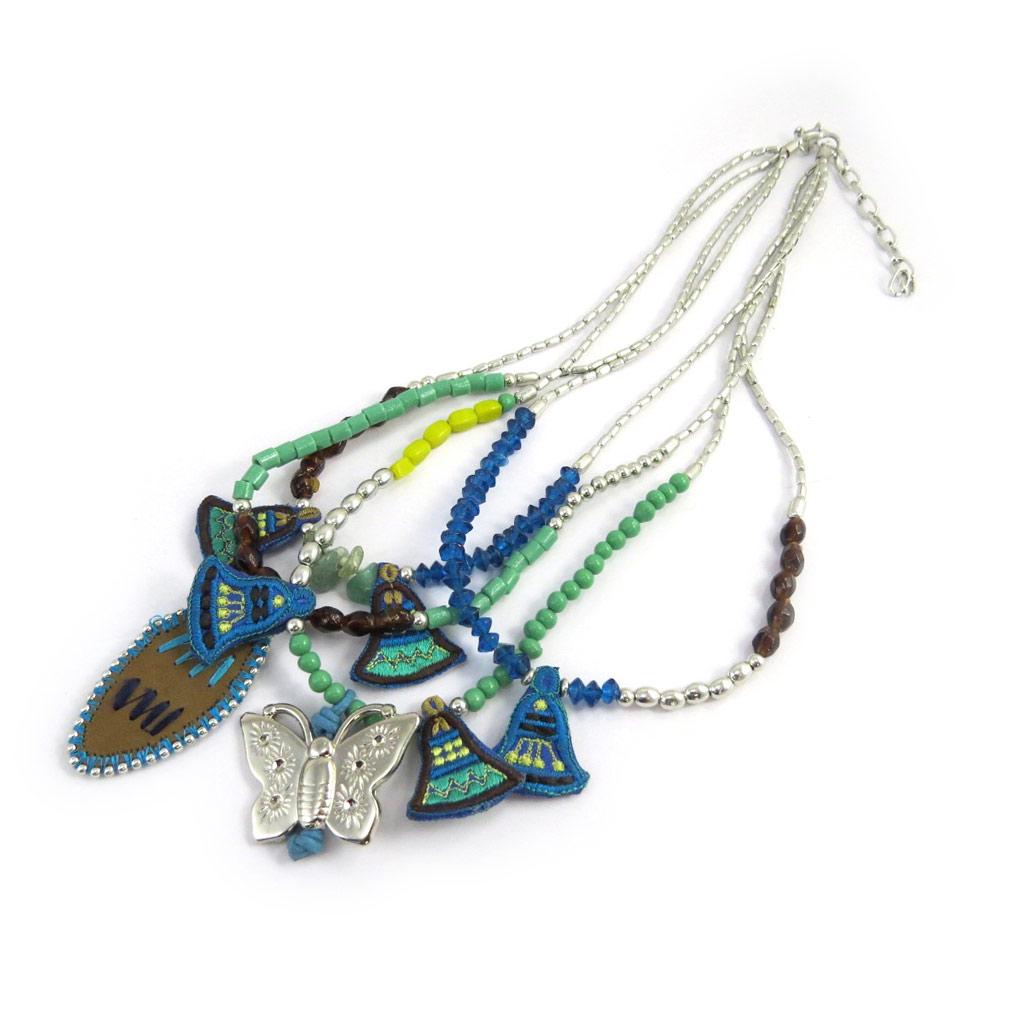 Les Trésors De Lily [M1809] - Silver Turquoise 'Altai' Designer Necklace