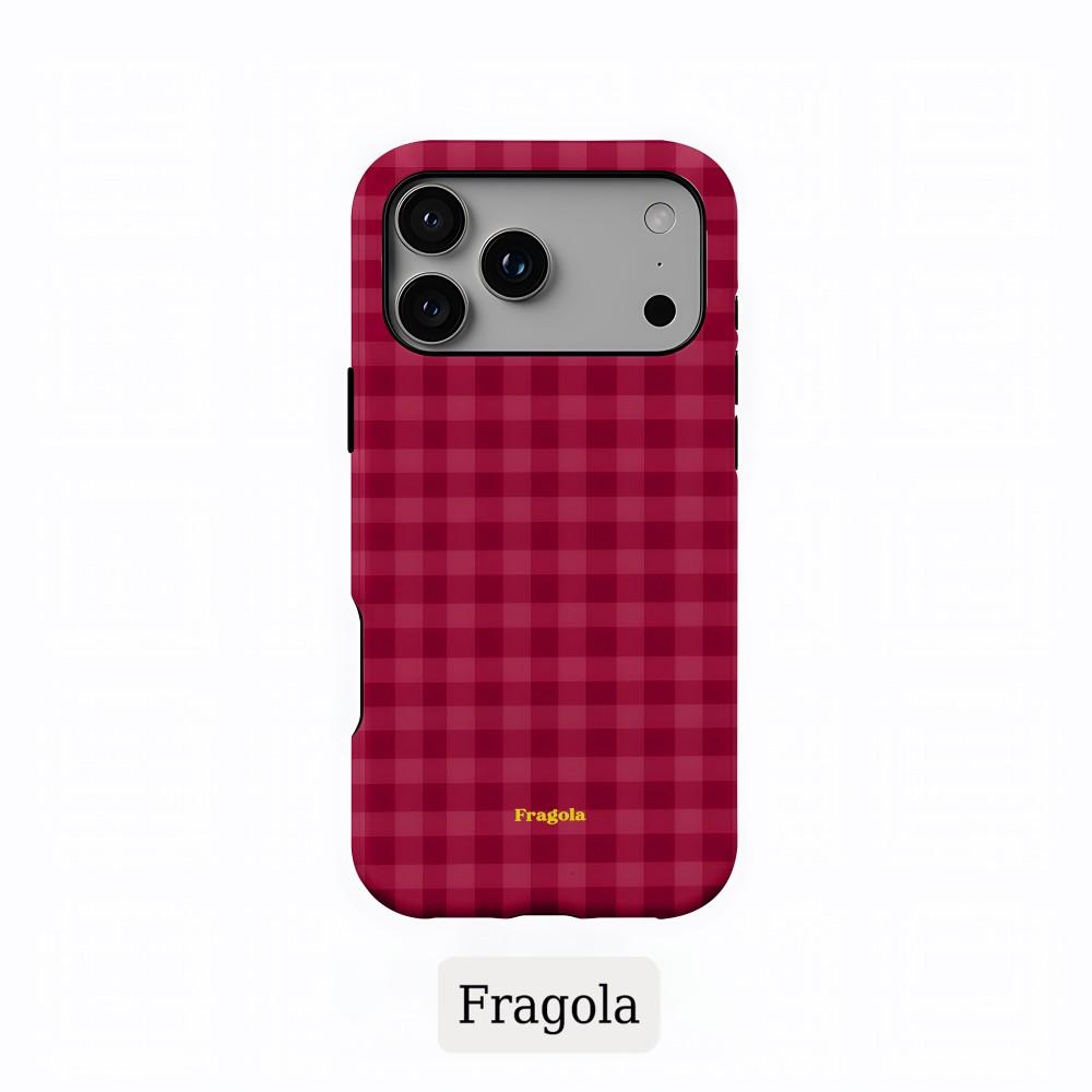 Phone Case for iPhone 17 16 15 14 13 12 11 X XS XR Air Pro Max Plus Luxury Clmj Fragola Coloful Grids Double-layer Back Cover