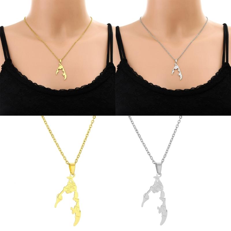 Patriotic Necklace Fashionable Tamil Eelam Pendant Neck Chain Trendy Stainless Steel Collarbone Chain Ethnic Style