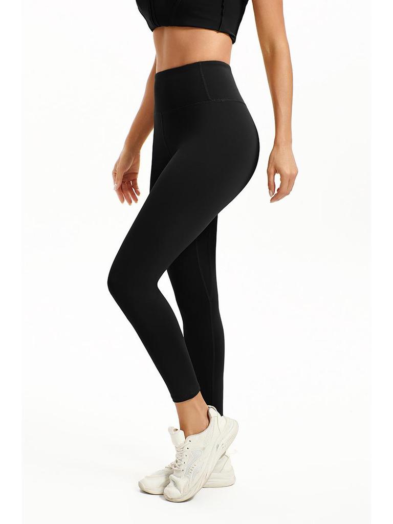 Women's High-Waisted Yoga Pants, Anti-Roll, Butt Lifting, Tummy Control, Cropped Peach Outerwear