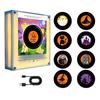 Magnete per Giradischi con Luce Notturna, Magnete per Frigorifero in Vinile, 9 Dischi Programmabili, Memoria da 128MB, Nessuna Musica, Luce LED Personalizzabile, Personalizzazione Magnetica NFC