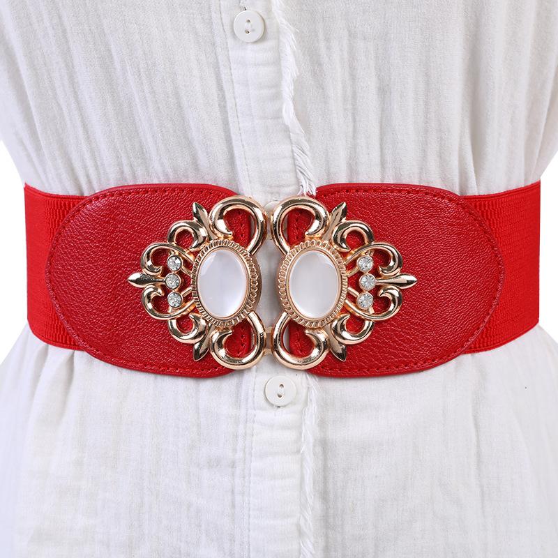 

Женский винтажный пояс, женский широкий металлический однотонный пояс, платье, юбка, украшение одежды B красный