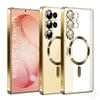 Magnetic for Soft Case for Samsung Galaxy S26 S2 Edge S24 S22 Ultra S23 Plus S21 FE Plating Clear Lens Protection Cover