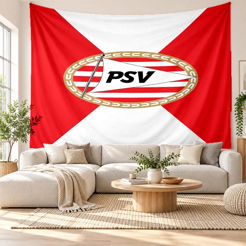 PSV Eindhoven FC Wall Tapestry, Soft Fabric Wall Hanging, Decorative Backdrop For Bedroom Home Wall Art
