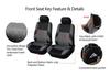 Classic Washable Embroidery 2PCS Car Seat Covers Set Universal For Most Brand Vehicle Interior Accessories Seat Covers