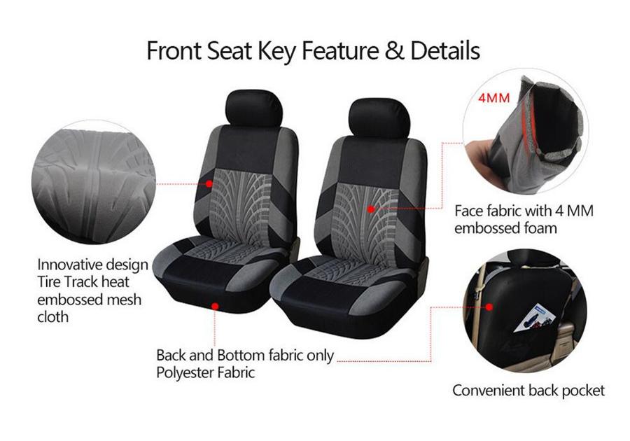 Classic Washable Embroidery 2PCS Car Seat Covers Set Universal For Most Brand Vehicle Interior Accessories Seat Covers
