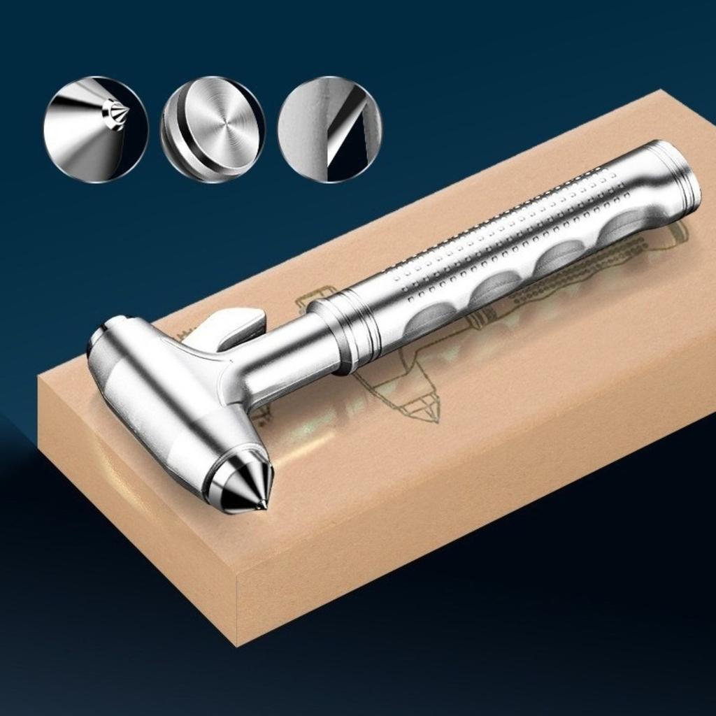 Tungsten Steel Car Safety Hammer - Multi-functional Emergency Escape Tool with Seatbelt Cutter