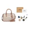 Coach Rowan 18 Brand Logo Detachable Shoulder Strap Boston Bag Women handbag Milk-Tea CW330-SVXCU