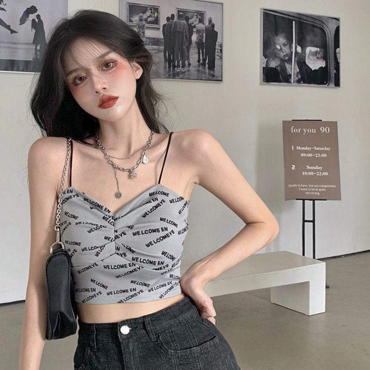 Damen Sweat T-Shirts Ärmellose Sling Tops für Mädchen Sexy Tops Tanktops Lässige Weste Rückenfrei Bedruckte T-Shirts