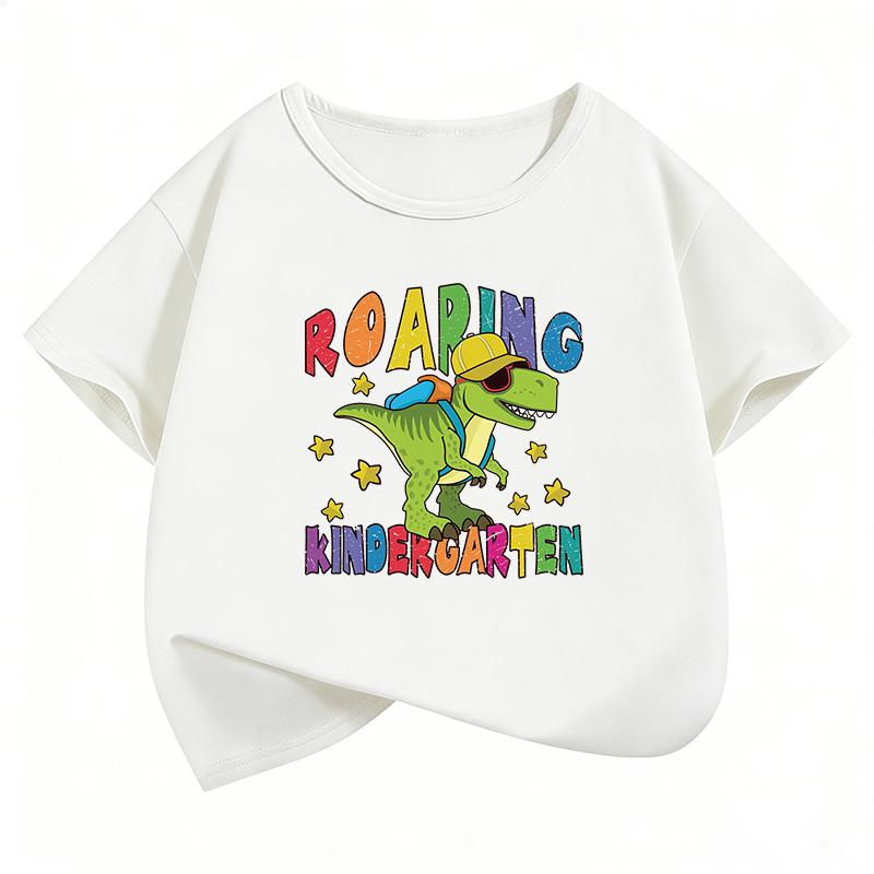 Funny Dinosaur T-Shirt Printed T Shirt Girls' Summer Clothes Short Sleeve Tops T-Shirts Cute Boys Kids Clothing